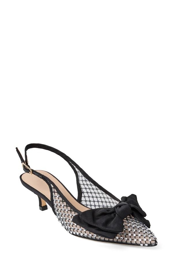 ジャックロジャース レディース シューズ ヒール Jack Rogers Debra Slingback Pointed Toe Kitten Heel Pump Black Black ブラック