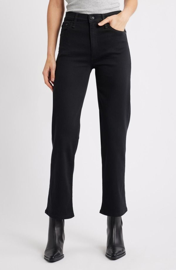 ラグアンドボーン レディース ボトムス デニムパンツ ストレート アンクル ジーンズ rag bone Flexi Harlow Mid Rise Ankle Straight Leg Jeans Black ブラック