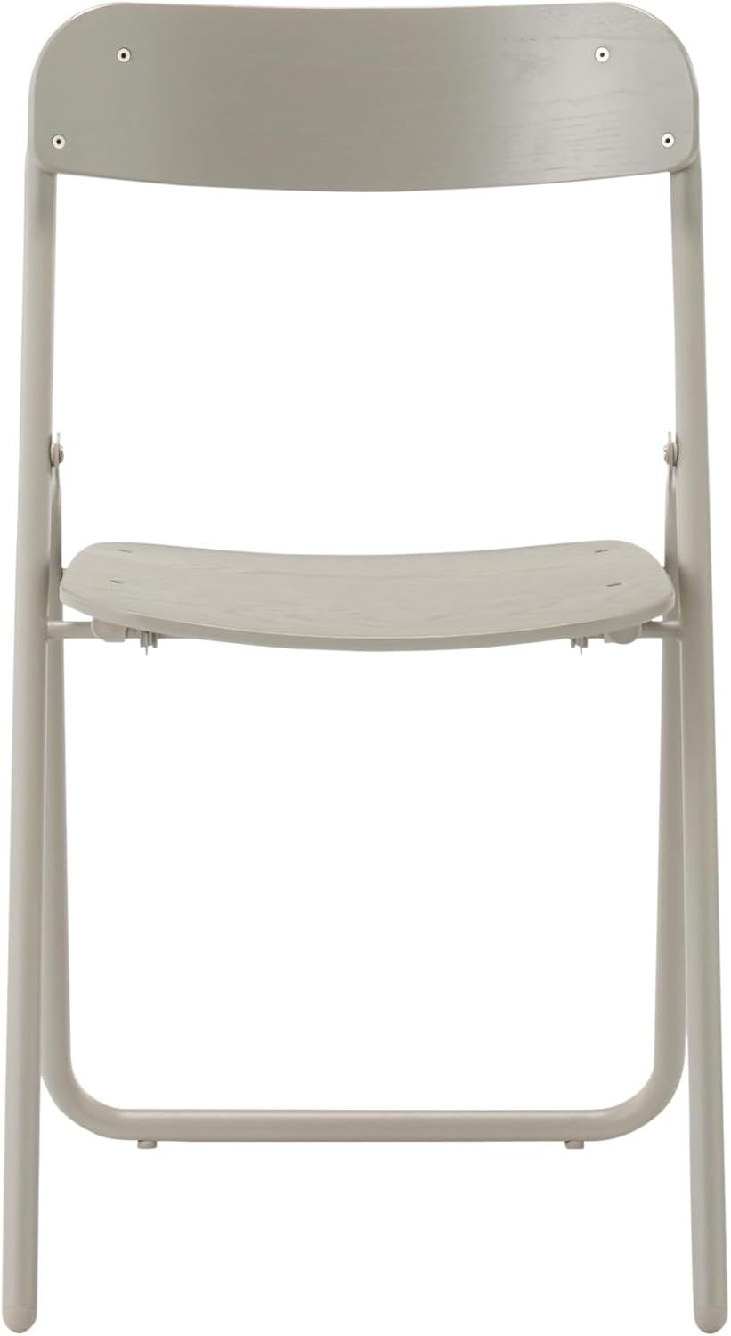 無印良品 スチールパイプ折りたたみチェア板座 ウォームグレー 幅45×奥行50×高さ79cm 座面高43cm オーク材突板 脚部スチール製 エポキシ樹脂粉体塗装