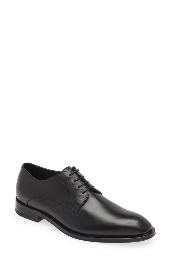 ボス メンズ シューズ ダービー BOSS Derreck Plain Toe Derby Black ブラック