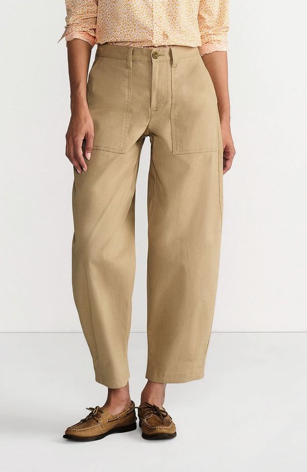 ランズエンド レディース ボトムス レギンス パンツ Lands End High Rise Barreleg Chino Pants Desertan タン