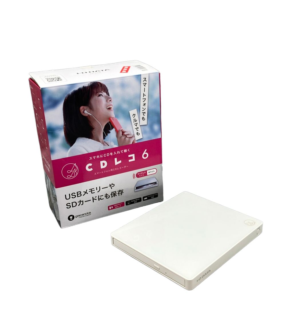 スマホ用CDレコーダー I-O DATA CDレコ6 CD-6WW CDレコ6（CD-6W