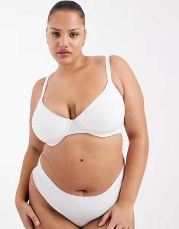 エイソス レディース アンダーウェア ブラジャー Tシャツ ASOS Curve ASOS DESIGN Curve molded tshirt bra WHITE ホワイト