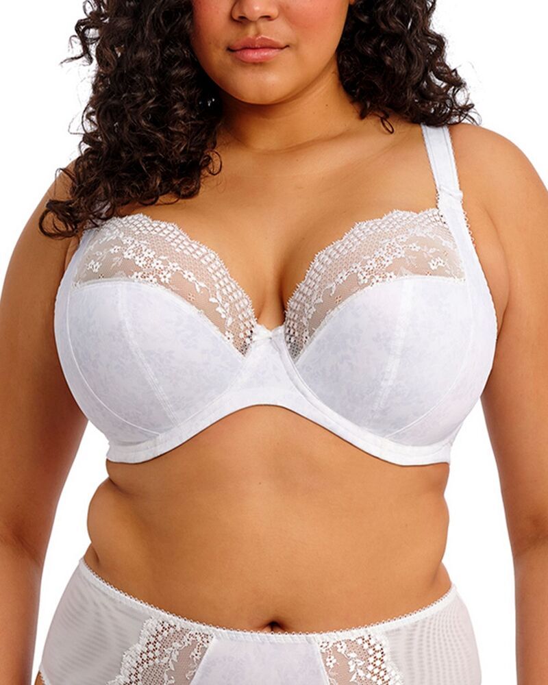 エロミ レディース アンダーウェア ブラジャー Elomi Lucie Underwire Plunge Bra White ホワイト
