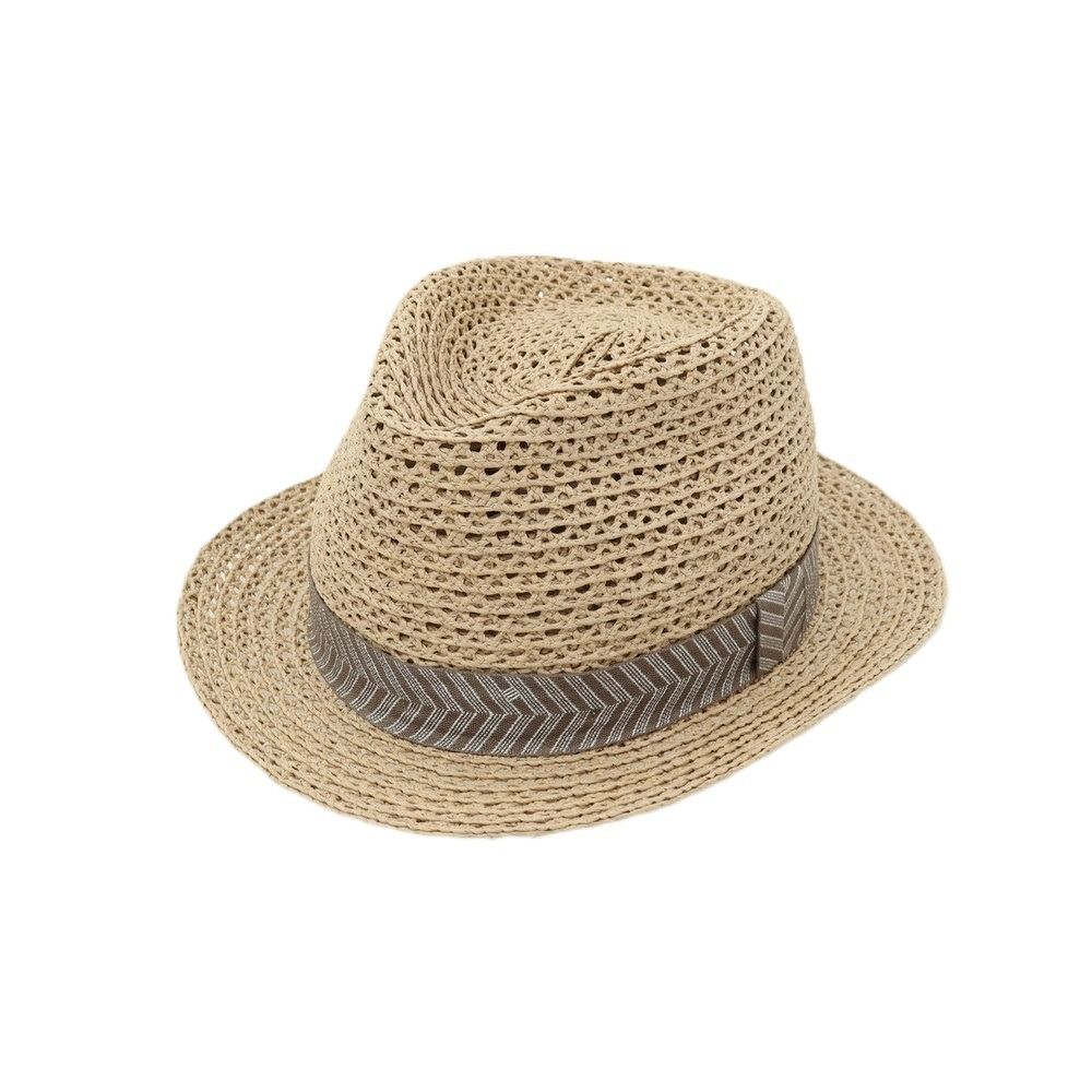 【中古】エルメス HERMES Enzo 中折れ ハット 帽子 ダークベージュ【サイズ60】【メンズ】