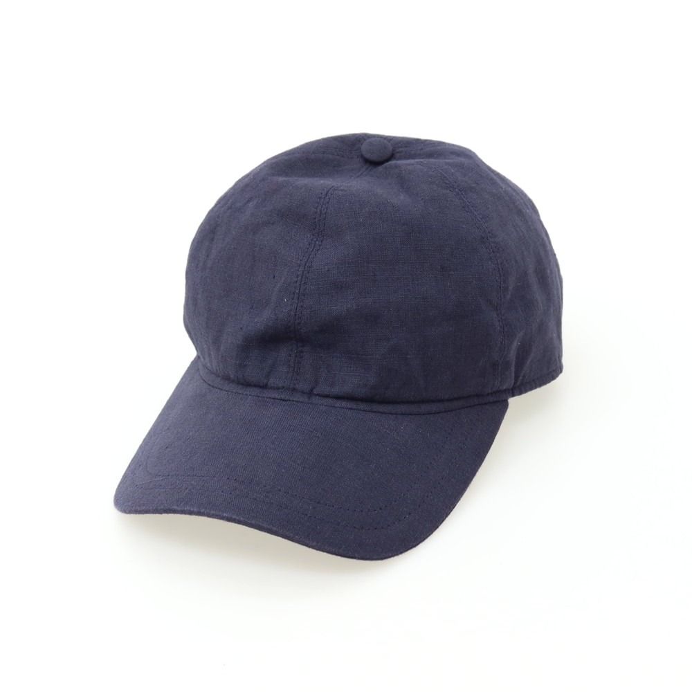 【中古】ボルサリーノ Borsalino リネン キャップ 帽子 ネイビー【サイズ60】【メンズ】
