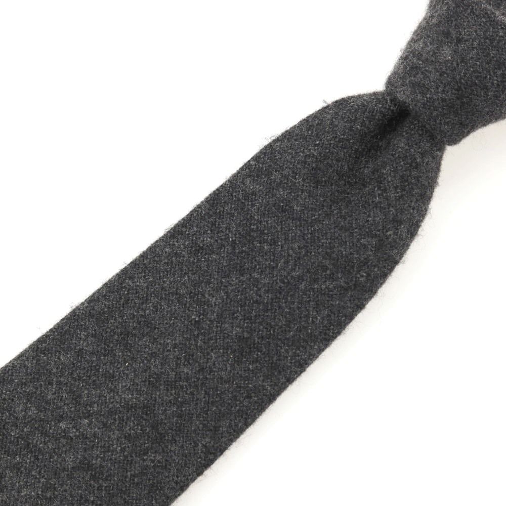 中古】ドレイクス DRAKES カシミヤ 無地ネクタイ ダークグレー【メンズ