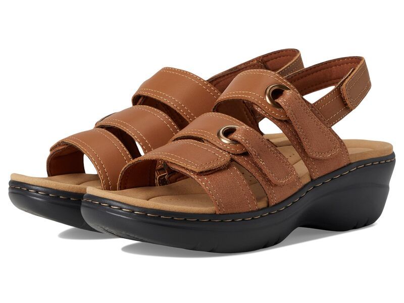 クラークス レディース シューズ ヒール Clarks Merliah 2 Bali Tan Combi Leath タン