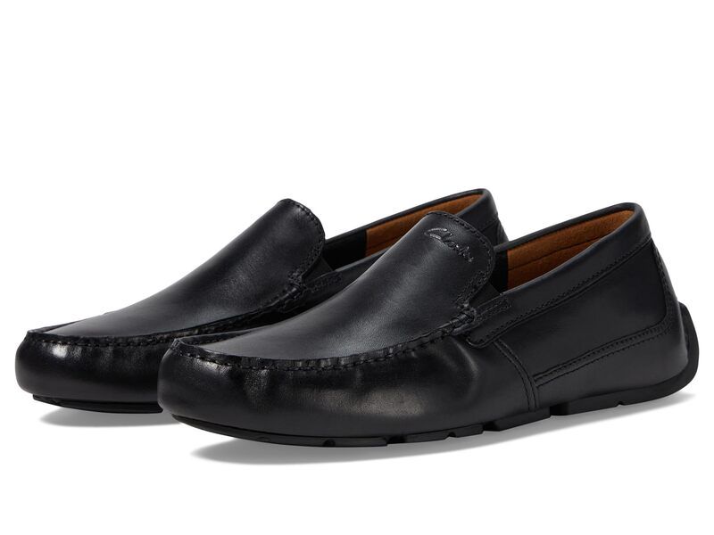 クラークス メンズ シューズ スリッポン・ローファー Clarks Markman Plain Black Leather ブラック