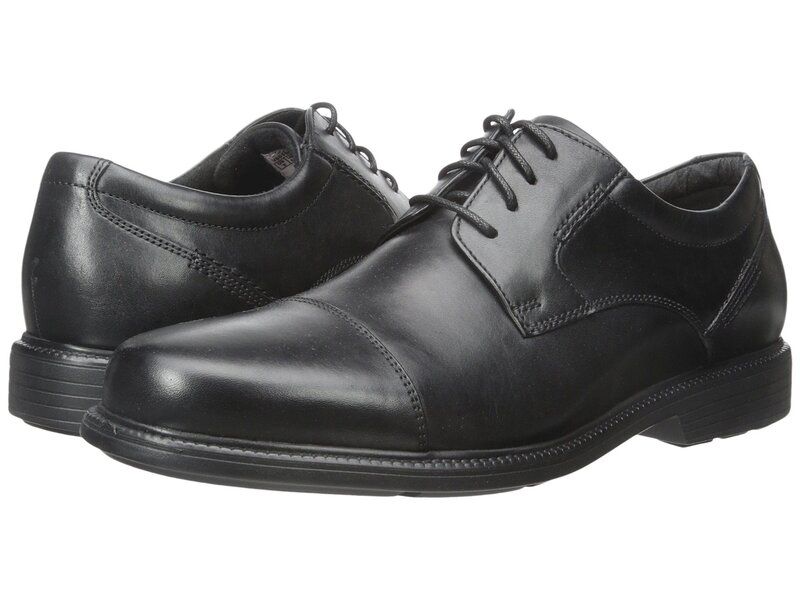 ロックポート メンズ シューズ オックスフォード キャップ Rockport Charles Road Cap Toe Oxford Black Leather ブラック