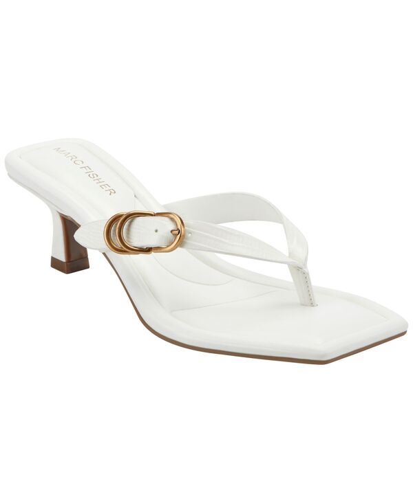 マークフィッシャー レディース シューズ スリッポン・ローファー サンダル ヒール Marc Fisher Womens Calais Buckle SlipOn Kitten Heel Dressandals White ホワイト 15,036円