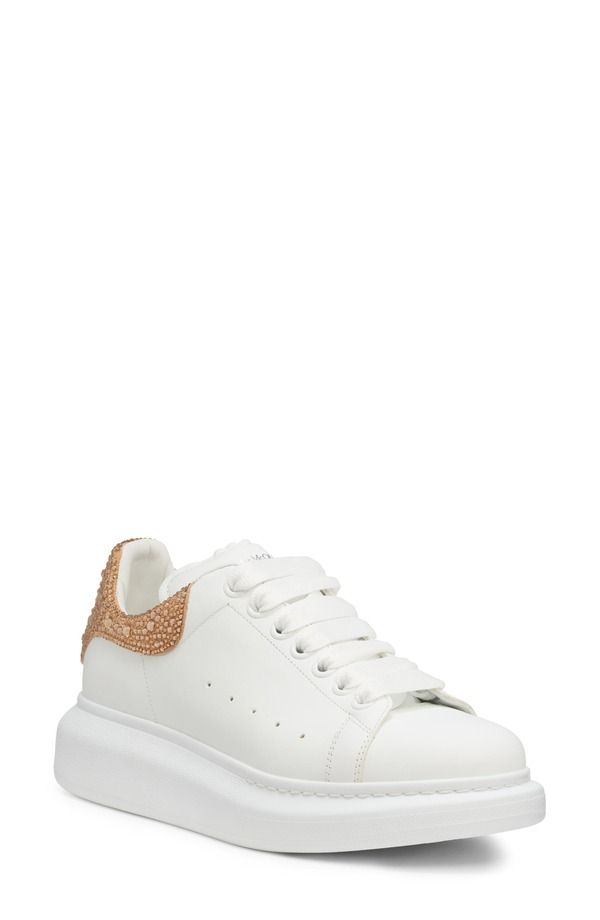 マックイーン レディース シューズ スニーカー McQueen Oversize Crystal Embellished Sneaker White Dark Camel ホワイト