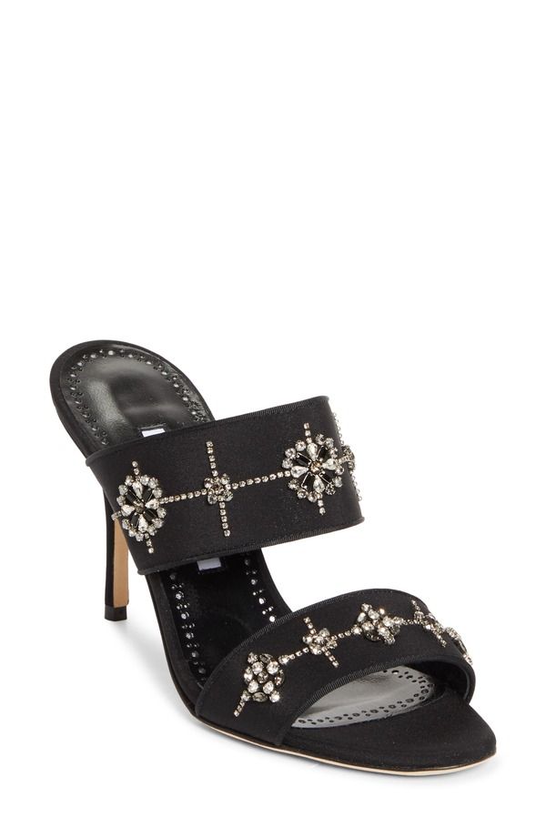 マノロ ブラニク レディース シューズ サンダル Manolo Blahnik Ralota Embellished Sandal Black ブラック