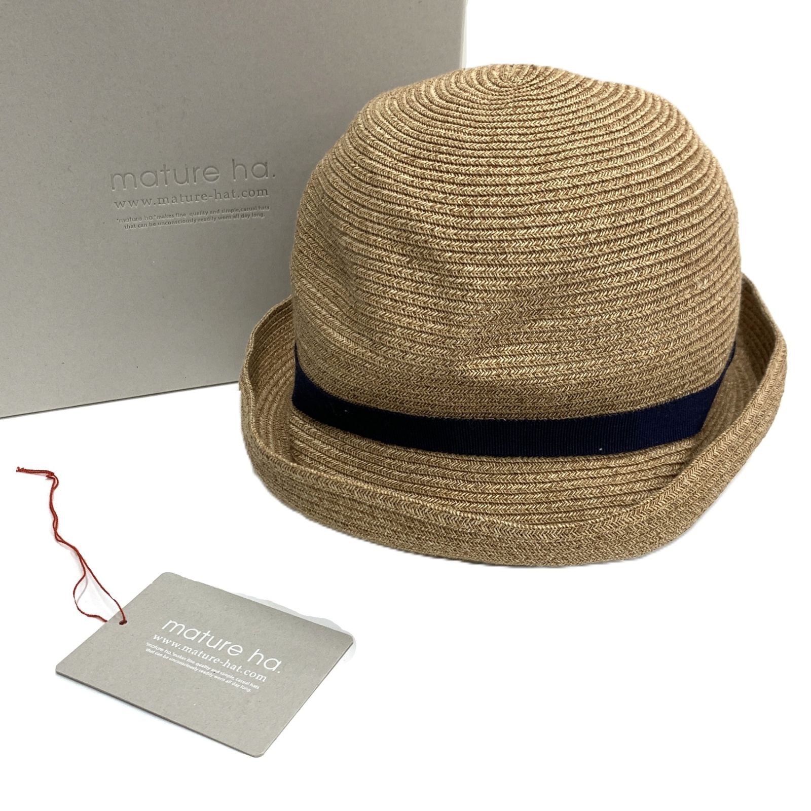 箱・タグ付 MATURE HA. マチュアーハ MBOX-104 7cm BRIM GROSGRAIN 