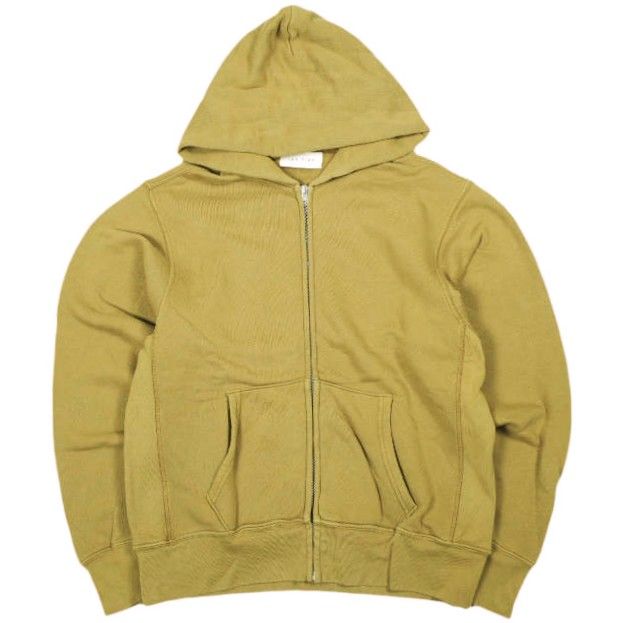 LES TIEN レスティエン アメリカ製 Crop Zip Hoodie スウェットジップパーカー M マスタード 裏毛 トップス g26881