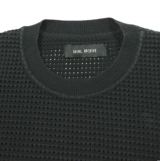 VAINL ARCHIVE ヴァイナルアーカイブ 日本製 DANIL メッシュコットン クルーネックニット 2220022 M BLACK セーター トップス【中古】【VAINL ARCHIVE】 VAINL ARCHIVE ヴァイナルアーカイブ 日本製 DANIL メッシュコットン