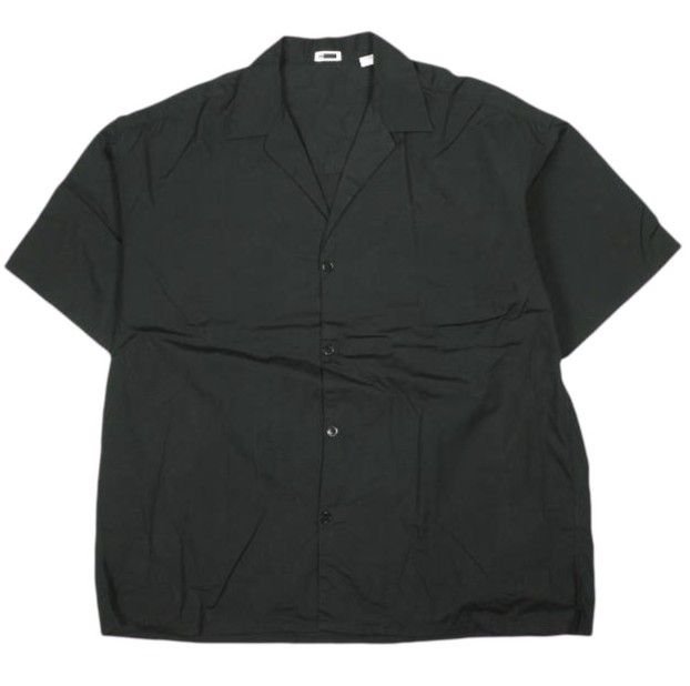 H BEAUTY&YOUTH エイチ ビューティーアンドユース 日本製 120/2 ワイダー スシ オープンカラーシャツ 1216-250-3026 M BLACK 半袖 開襟 THOMAS MASON ブロード トップス g26885