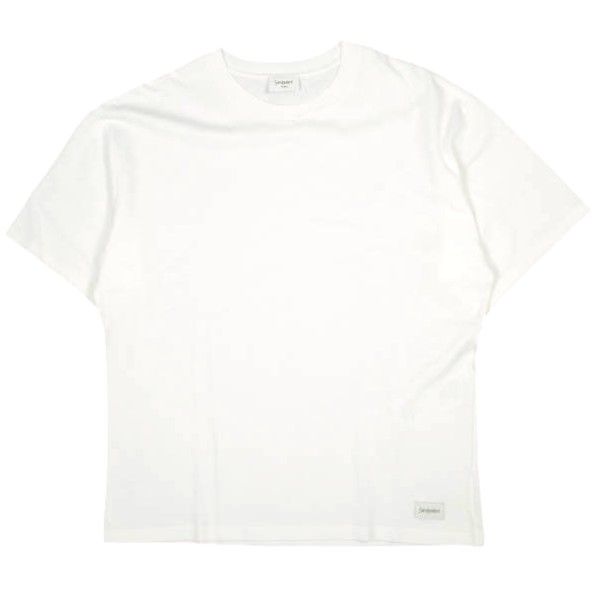 SAINT LAURENT サンローラン 24AW イタリア製 プレーンクルーネックTシャツ TM32 798933 Y37RY 9000 L WHITE 半袖 ロゴパッチ 定価85,800円 トップス g26894