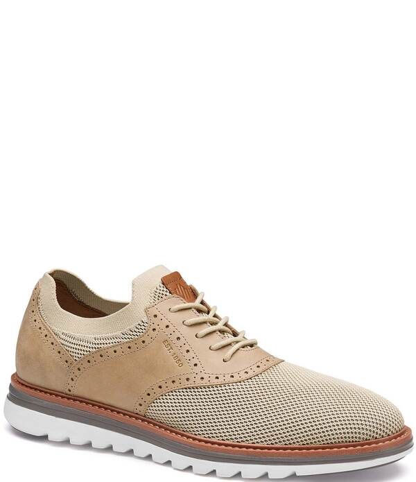 ジョンストンアンドマーフィー メンズ シューズ オックスフォード ニット Johnston Murphy Mens Braxton Knit Saddle Oxfords Beige ベージュ
