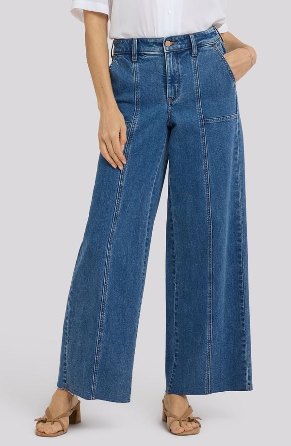 エヌワイディージェイ レディース ボトムス デニムパンツ ワイドレッグ ハイウエスト ジーンズ NYDJ Simone Seamed Raw Hem High Waist Wide Leg Jeansalton