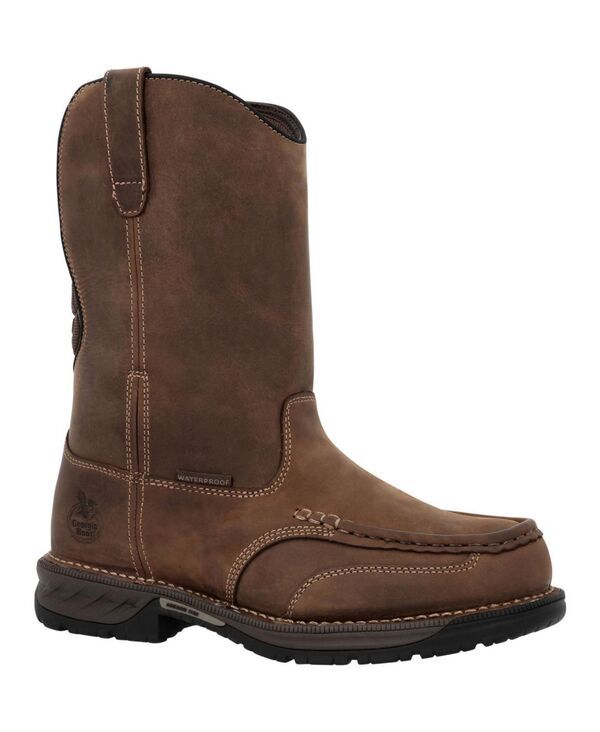 ジョージブーツ メンズ シューズ ブーツ・レインブーツ GEORGIA BOOT Mens Athens 360 11 PullOn Waterproof MocToe Work Boot Brown ブラウン