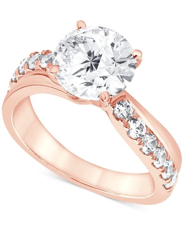 バッジェリーミシュカ レディース アクセサリー リング Badgley Mischka IGI Certified Lab Grown Diamond Engagement Ring 3 ctw in 14k Yellowhite orose Rose Gol