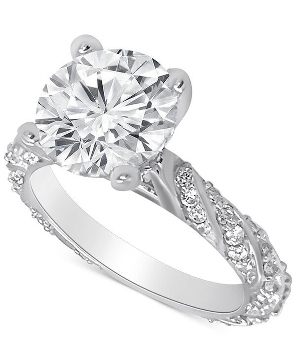 バッジェリーミシュカ レディース アクセサリー リング Badgley Mischka Certified Lab Grown Diamond Solitaire Twist Engagement Ring 312 ctw in 14k White Gold