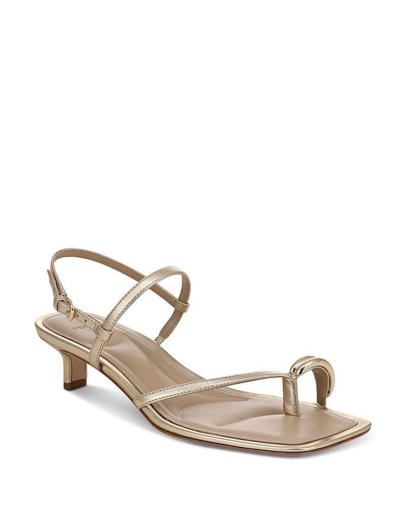 ヴィンス レディース シューズ サンダル ヒール Vince Womens Polli Kitten Heel Sandals Champagne シャンパン