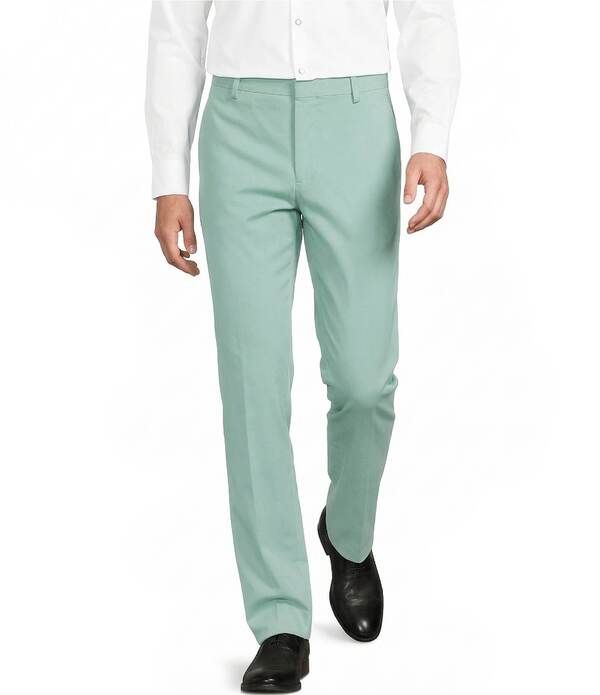 ムラノ メンズ ボトムス カジュアルパンツ スリムフィット Tシャツ キャップ Murano Thevent Capsule Alex Slim Fit Sateen Suit Separates Dress Pants Aqua Green アクア