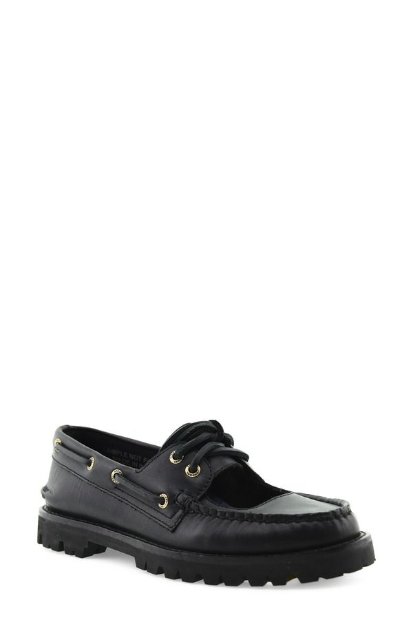スペリー レディース シューズ スリッポン・ローファー Sperry Mary Jane Lug Boat Shoe Black ブラック