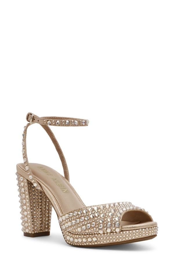 アンクライン レディース シューズ サンダル プラットフォーム アンクル Anne Klein Vannankle Straplatform Sandal Platinum