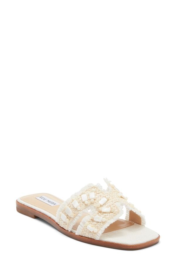 スティーブ マデン レディース シューズ サンダル Steve Madden Hadyn Slide Sandal Bone Raffia