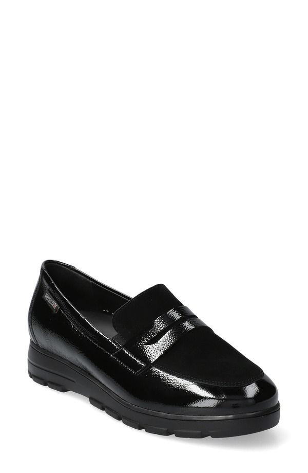 メフィスト レディース シューズ スリッポン・ローファー Mephisto Carima Penny Loafer Black Patent ブラック