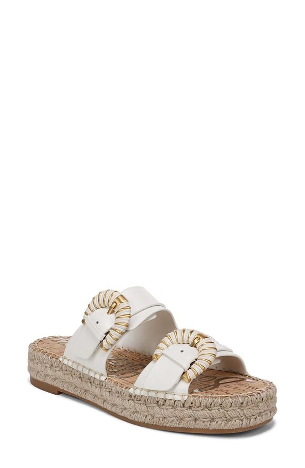 サムエデルマン レディース シューズ サンダル プラットフォーム Sam Edelman Tabbey Espadrille Platform Slide Sandal Bright White ホワイト