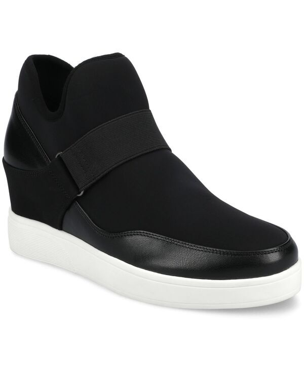 ジュルネ コレクション レディース シューズ スニーカー Journee Collection Womens Damari Stretch Wedge Sneakers Black ブラック