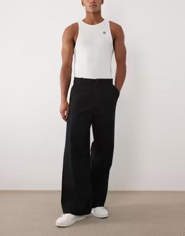 エイソス メンズ ボトムス カジュアルパンツ ASOS DESIGN loose chinos Black ブラック