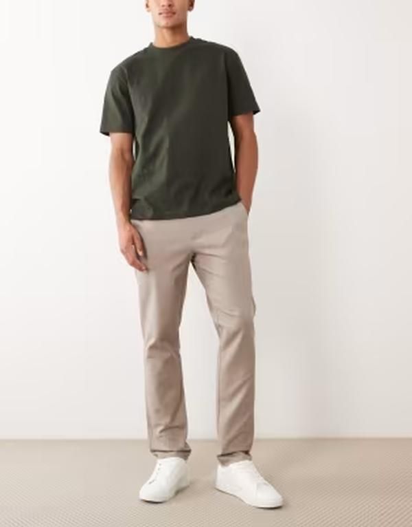 リバーアイランド メンズ ボトムス カジュアルパンツ River Island core slim chinos BEIGE ベージュ
