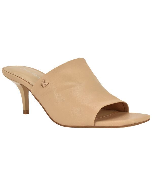 カルバンクライン レディース シューズ スリッポン・ローファー サンダル レザー ヒール Calvin Klein Womens Chaney Leather SlipOn Kitten Heel Dressandals Light Naturaleather