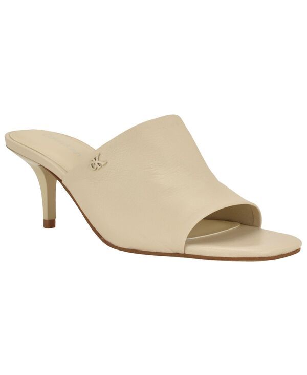 カルバンクライン レディース シューズ スリッポン・ローファー サンダル レザー ヒール Calvin Klein Womens Chaney Leather SlipOn Kitten Heel Dressandals Ivory Leather アイボリー
