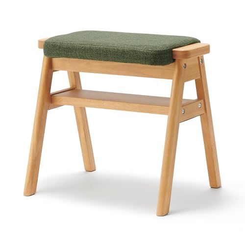 無印良品 再生ポリエステル混 木製スタッキングスツール グリーン ・幅49.3×奥行37×高さ44cm 84421716