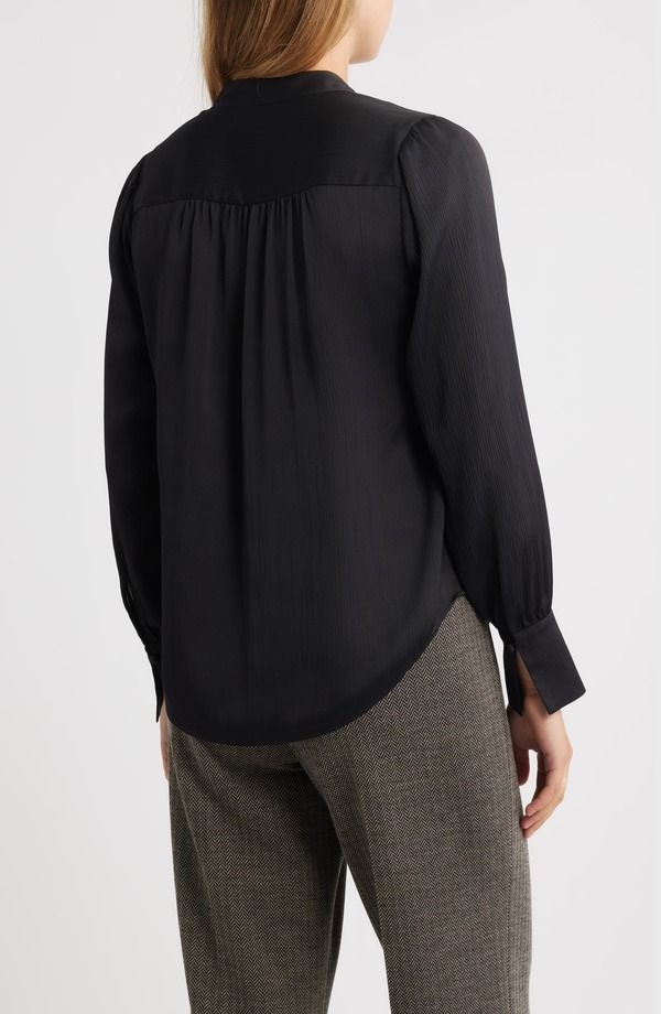 アンクライン レディース トップス シャツ クレープ Anne Klein Textured Crepe Long Sleeve Top Anne Black ブラック アンクライン レディース トップス シャツ クレープ Anne Klein Textured Crepe Long Sleeve Top Anne Black ブラック