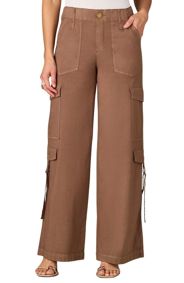 ウィットウィズダム レディース ボトムス カジュアルパンツ カーゴパンツ ハイウエスト コットン Wit Wisdom High Waist Cotton Blend Cargo Pants Mocha モカ