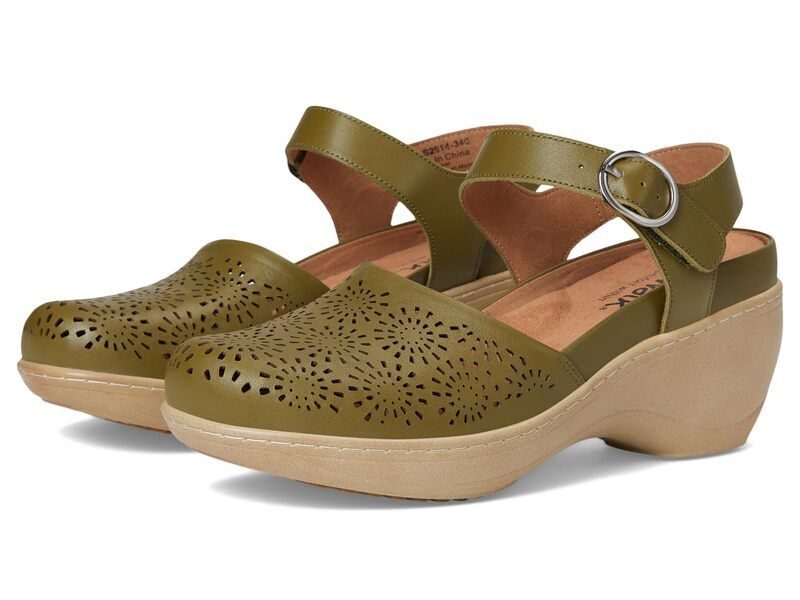 ソフトウォーク レディース シューズ ヒール Softwalk Mabelle Perf Olive オリーブ