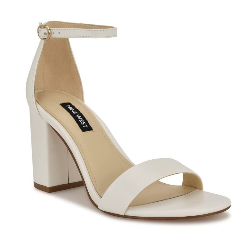 ナインウェスト レディース シューズ パンプス サンダル ヒール Nine Westoniann Womens Block Heel Sandals White ホワイト