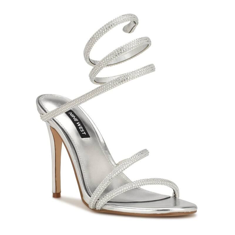 ナインウェスト レディース シューズ パンプス サンダル ヒール Nine West Maskil Womenstrappy Higheel Sandalsilver シルバー