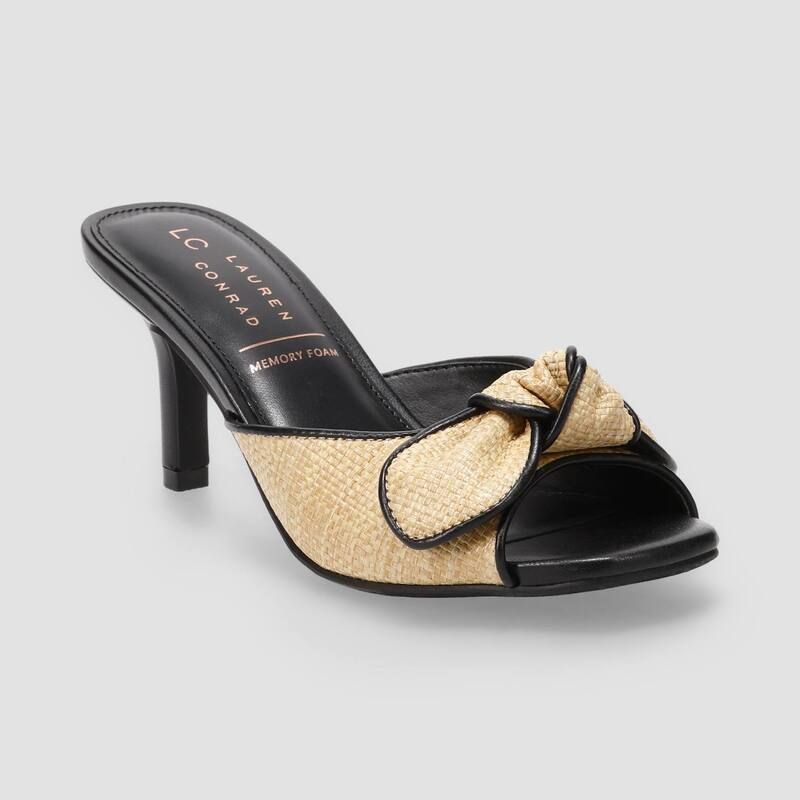 LC Lauren Conrad レディース シューズ パンプス LC Lauren Conrad Rackel Womens Open Toe Bow Accent Dress Mules Natural
