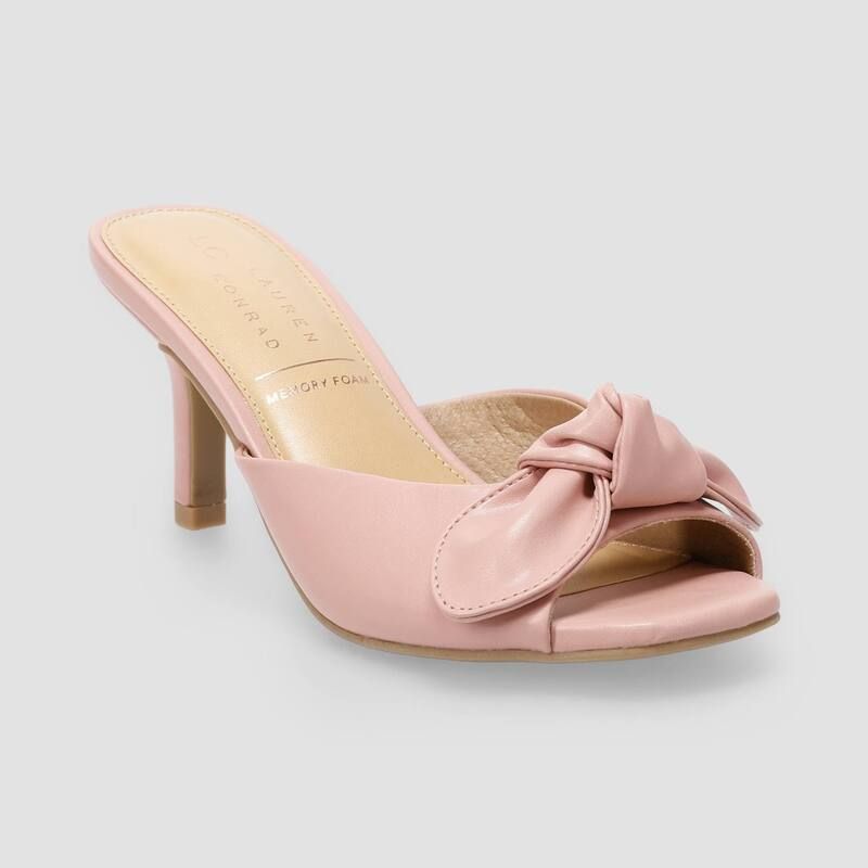 LC Lauren Conrad レディース シューズ パンプス LC Lauren Conrad Rackel Womens Open Toe Bow Accent Dress Mules Pink ピンク