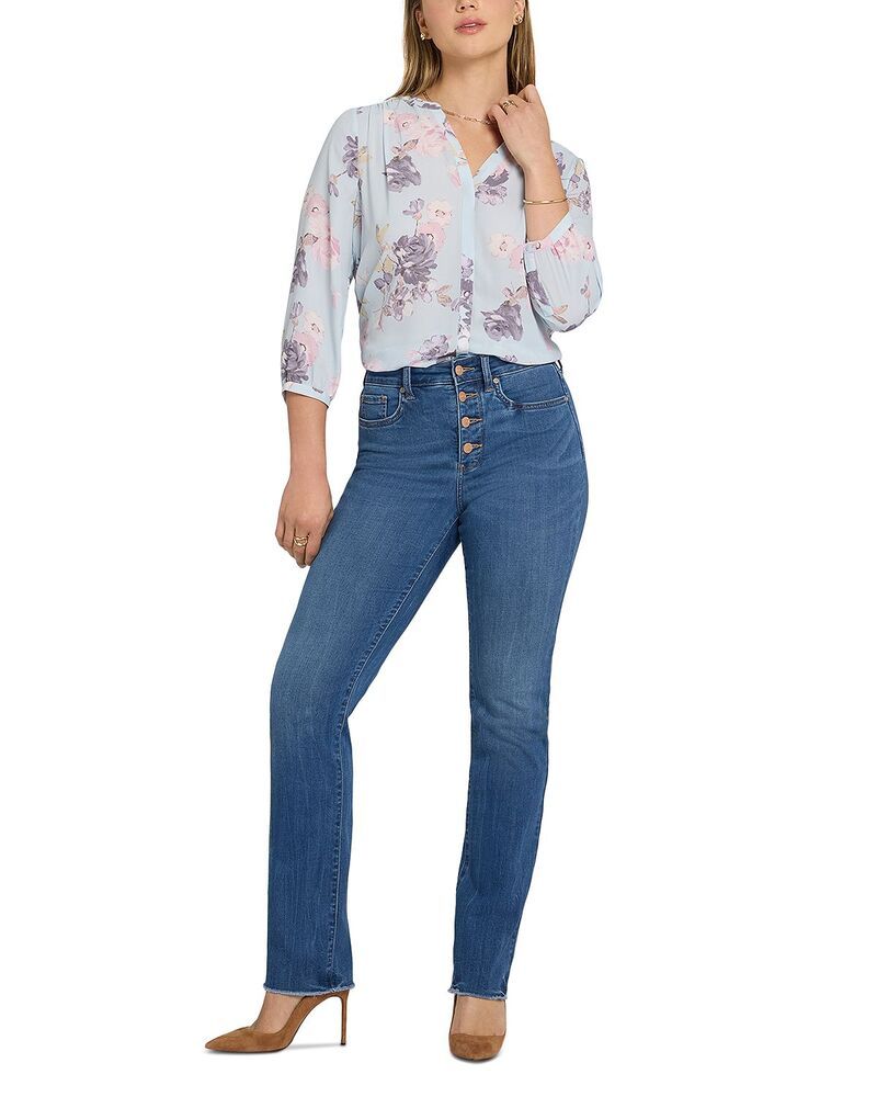 エヌワイディージェイ レディース ボトムス デニムパンツ ジーンズ NYDJ Marilyn High Rise Button Fly Straight Jeans in Wild River Wild River