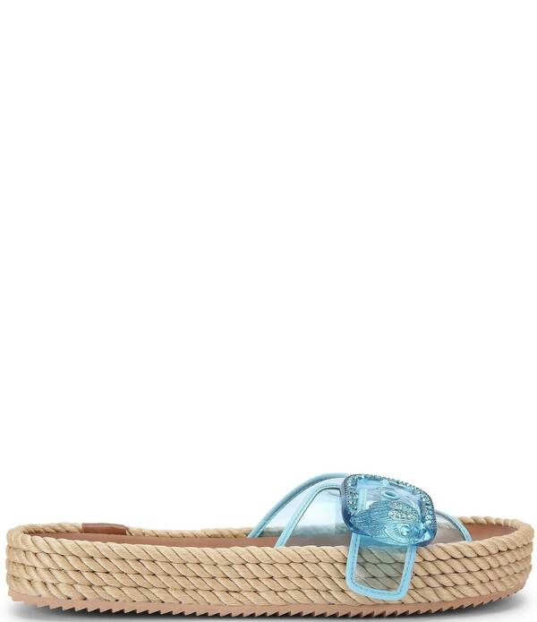 カートジェイガーロンドン レディース シューズ パンプス プラットフォーム サンダル Kurt Geiger London Kurts Cabana Mayfair Vinyl Jewel Rope Platform Slide Sandals Blue ブル