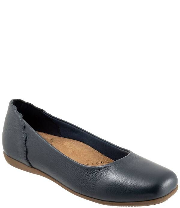 トロッターズ レディース シューズ パンプス レザー Trottersunny Leather Scalloped Ballet Flats Navy ネイビー